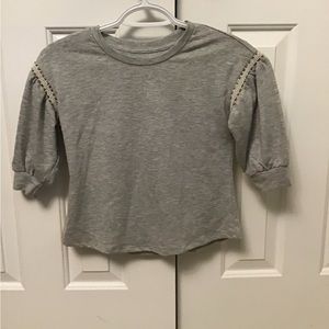 Gray Beaded Long Sleeved Shirt